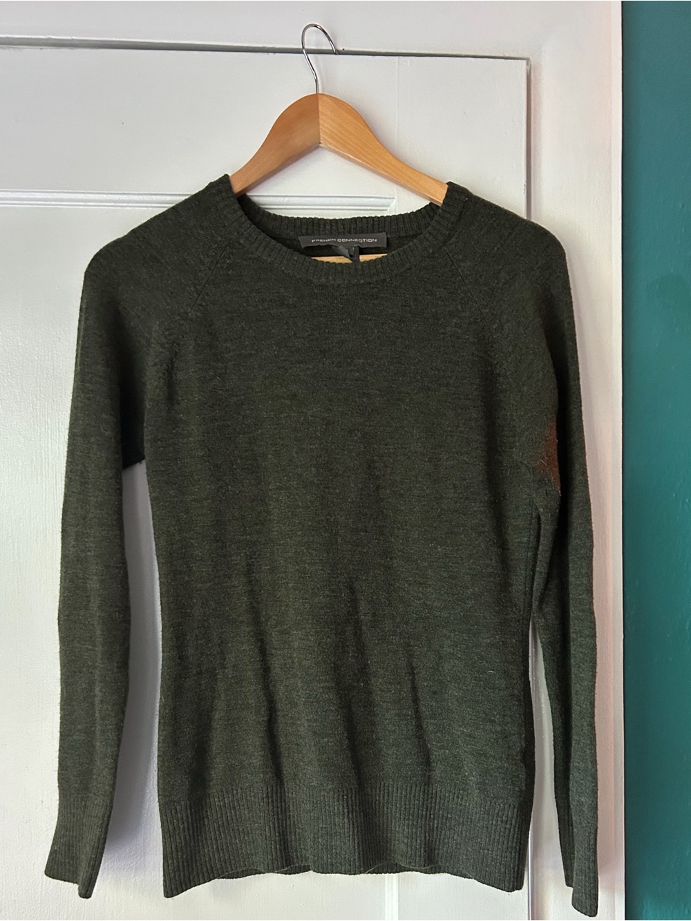 French Connection Dark Olive Crewneck Sweater